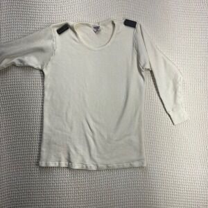 Vintage Womens Damart Thermolactyl Thermal Top Large Cream Long Sleeve USA Made